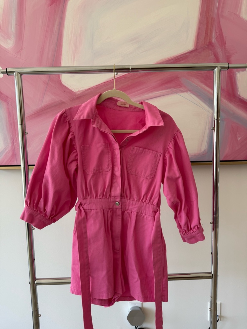 Showpo Hot Pink Shirt Dress, size 2